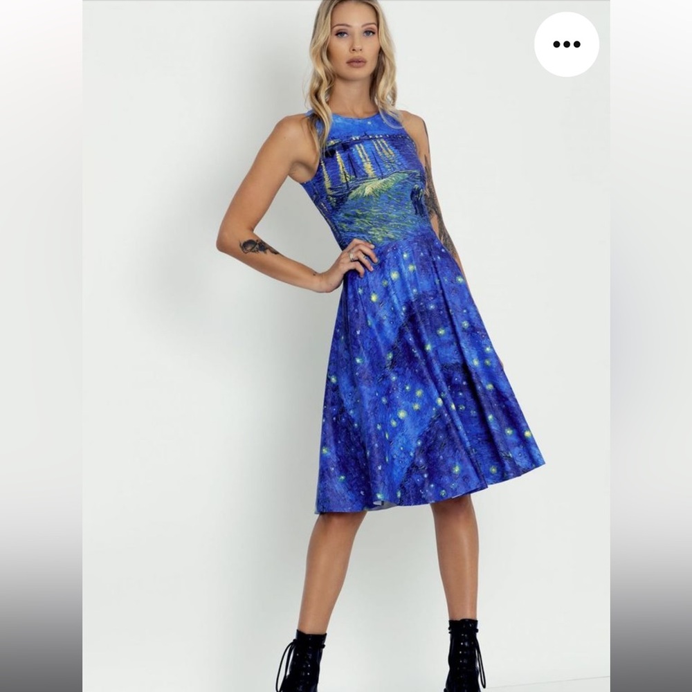 Black Milk size XS Starry Night Over the Rhône Princess Midi Dress